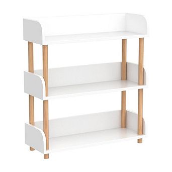 3 tier White Wood Bookcase, Open Design