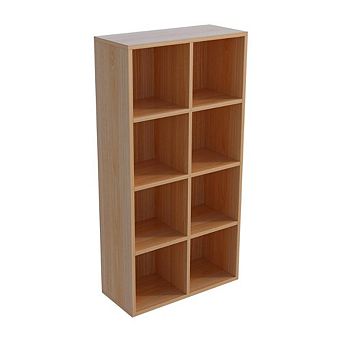 8-Cube Oak Wood Bookcase, 4 tier