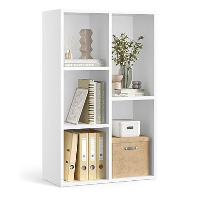 White Cube Bookshelf with 5 Compartments
