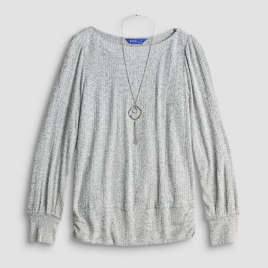 Women's Apt. 9® Long Sleeve Banded Boatneck Top