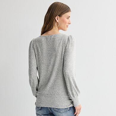 Women's Apt. 9® Long Sleeve Banded Boatneck Top