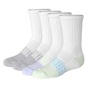 Girls Hanes® 4-Pack Crew Socks with Arch Support & Seamless Toe