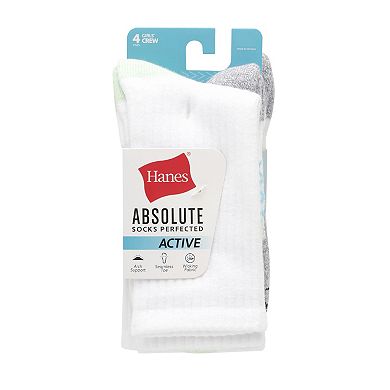 Hanes® 4-Pack Crew Socks with Arch Support & Seamless Toe