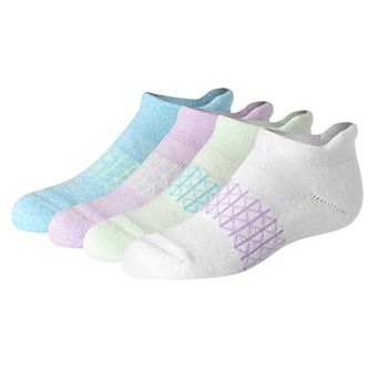 Girls Hanes® 4-Pack No-Show Tab Active Socks