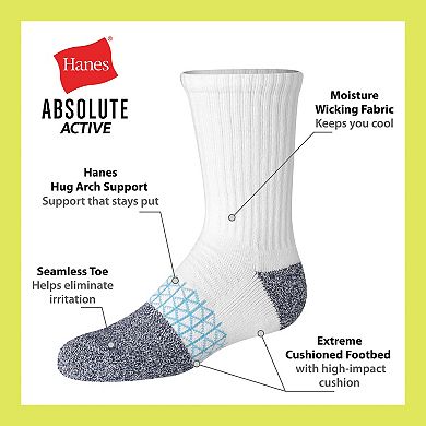 Boys Hanes® 4-Pack Moisture-Wicking Crew Socks