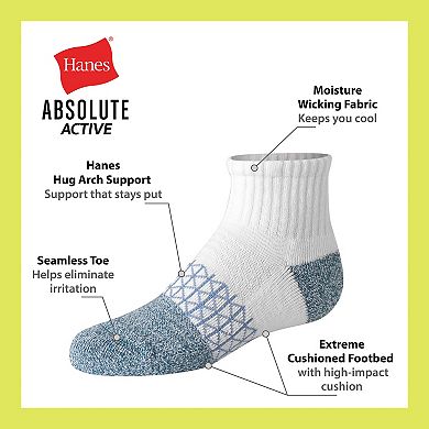 Boys Hanes® 4-Pack Ankle Socks with Arch Support & Seamless Toe