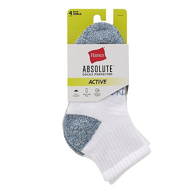 Boys Hanes® 4-Pack Ankle Socks with Arch Support & Seamless Toe