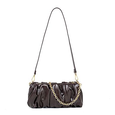 MKF Collection Cinthya Chain Strap Ruched Shoulder Bag