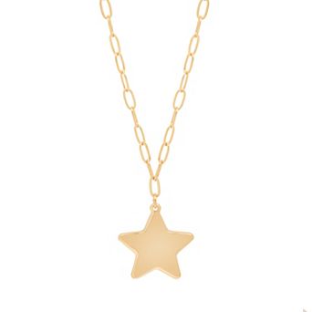 LC Lauren Conrad Gold Tone Bold Star Pendant Necklace