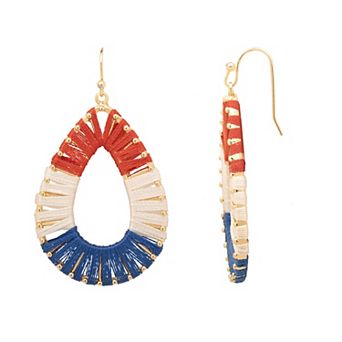 LC Lauren Conrad Americana Thread Wrapped Statement Earrings