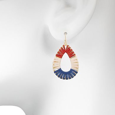 LC Lauren Conrad Americana Thread Wrapped Statement Earrings
