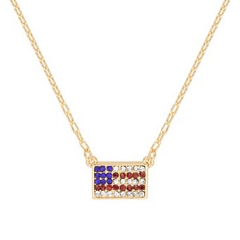 LC Lauren Conrad Gold-Tone American Flag Pendant Necklace