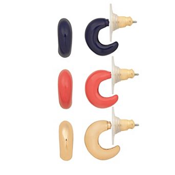 LC Lauren Conrad Bubble Resin 3 pc Hoop Earring Set