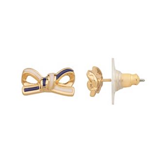 LC Lauren Conrad Enamel Bow Button Earrings