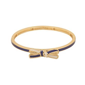LC Lauren Conrad Gold Tone Enamel Bow Stretch Bracelet