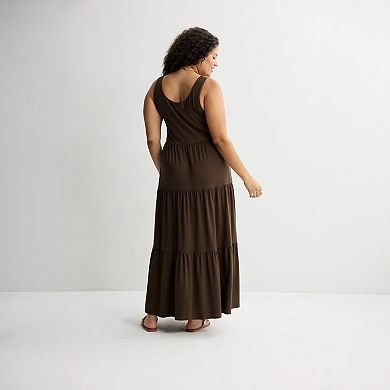 Juniors' Plus Size SO® Tiered Knit Maxi Dress