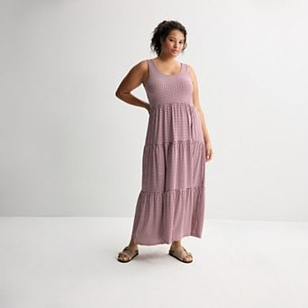 Juniors' Plus Size SO® Tiered Knit Maxi Dress