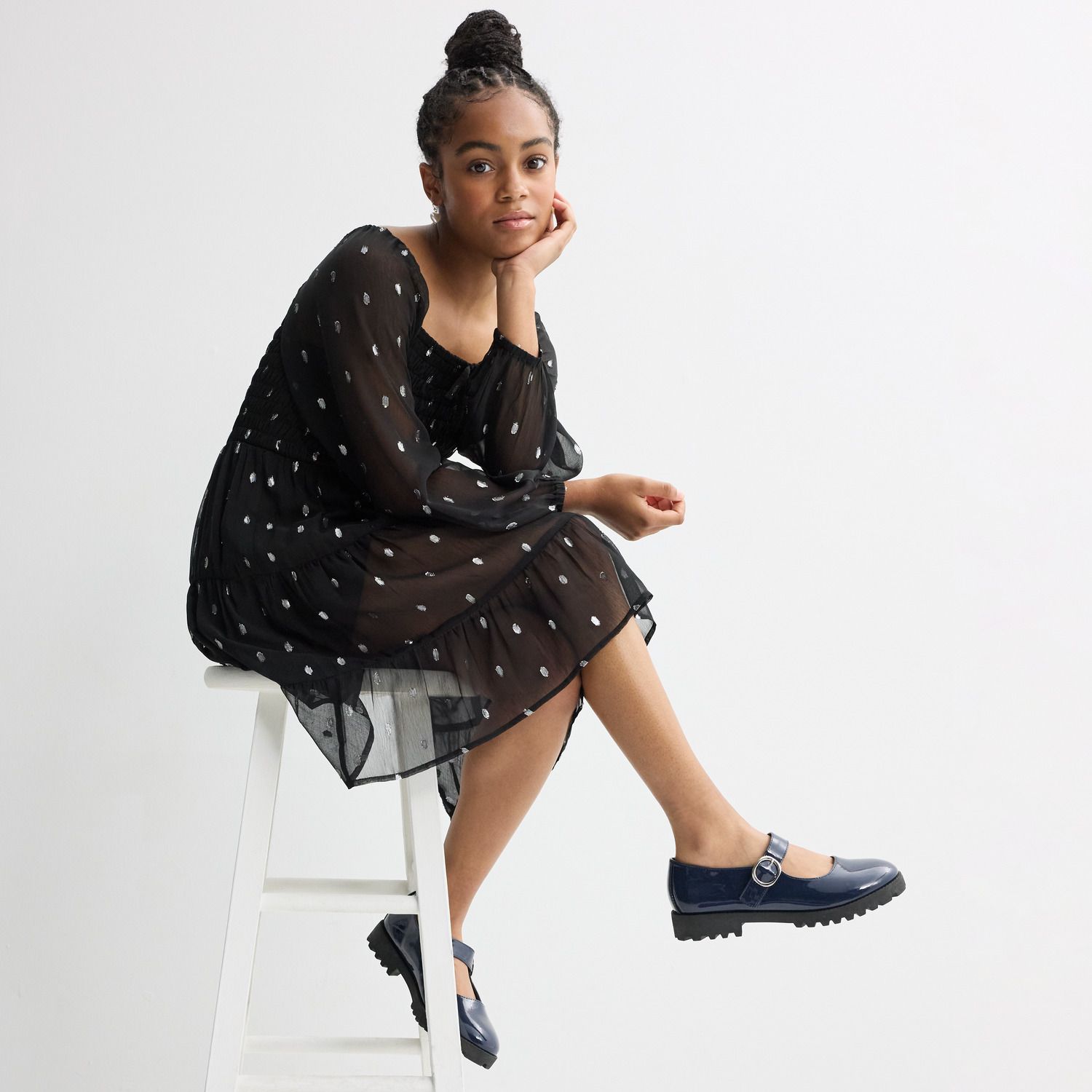 Платье Speechless Smocked Clip Dot Dress для девочек — фото 4