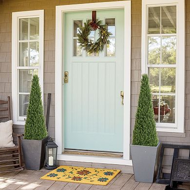 YQNUCO 2 Pack 4FT Conical Topiary Cedar Trees, Artificial Outdoor Lifelike Faux Evergreen Shrubs