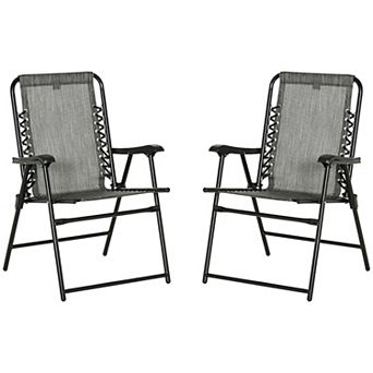 YQNUCO 2 Patio Folding Chairs, Portable Lawn Chairs for Camping Garden Pool Beach Backyard