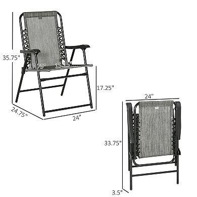 YQNUCO 2 Patio Folding Chairs, Portable Lawn Chairs for Camping Garden Pool Beach Backyard