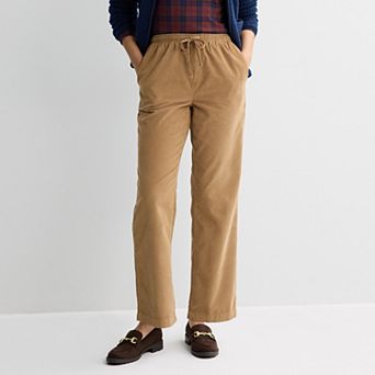 Petite Croft & Barrow® Tie Waist Corduroy Pants
