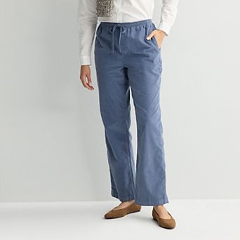 Petite Croft & Barrow® Tie Waist Corduroy Pants