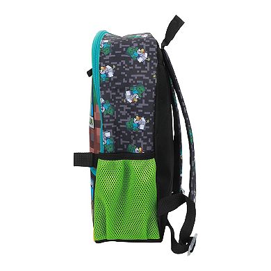 Minecraft 5-Piece Backpack Set with Multiple Compartments