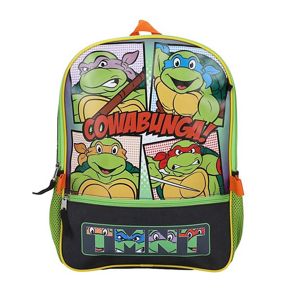 TMNT 5-Piece Backpack Set with Padded Straps & Multiple Compartments