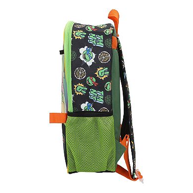 TMNT 5-Piece Backpack Set with Padded Straps & Multiple Compartments
