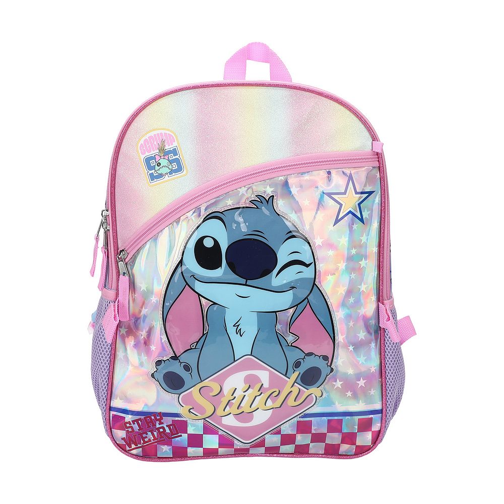 Stitch 5-Piece Backpack Set with Padded Straps & Multiple Compartments