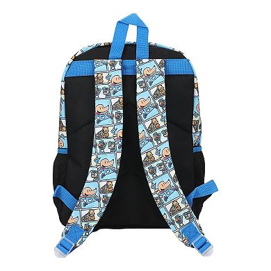 Dog Man 5-Piece Backpack Set with Adjustable Straps & Multiple Compartments