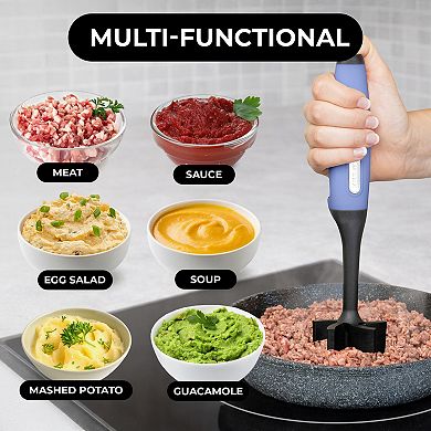 Zulay Kitchen 5-Blade Meat Chopper, Pinwheel Design Ground Meat Masher with Comfortable Grip