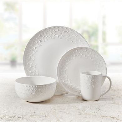 Pfaltzgraff Modern Blooms 16-Piece Dinnerware Set Service for 4