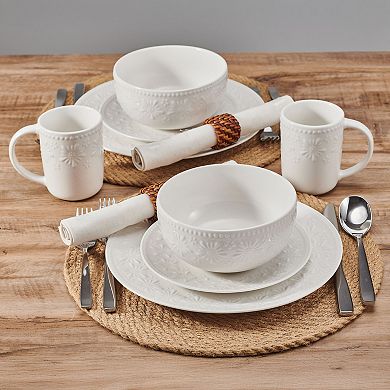 Pfaltzgraff Modern Blooms 16-Piece Dinnerware Set Service for 4