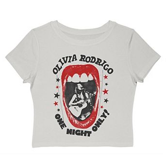 Juniors' Olivia Rodrigo One Night Only Graphic Baby Tee