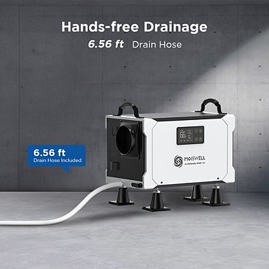 Moiswell 155 Pint Commercial Dehumidifier with Drain Hose, Energy Star, for Basements & Crawl Space
