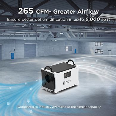 Moiswell 155 Pint Commercial Dehumidifier with Drain Hose, Energy Star, for Basements & Crawl Space