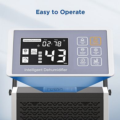 Moiswell 240-Pint Commercial Dehumidifier with Pump - Covers Large Spaces up to 8,000 Sq Ft