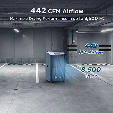 250 Pints 8,500 sq.ft. Commercial Dehumidifier with Pump Drain Hose Portable for Basement Warehouse