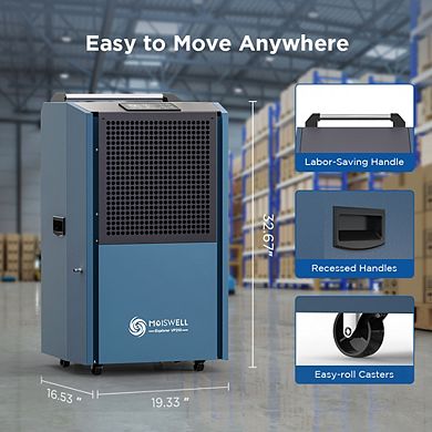 250 Pints 8,500 sq.ft. Commercial Dehumidifier with Pump Drain Hose Portable for Basement Warehouse
