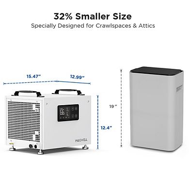 70 Pints Energy Star Commercial Dehumidifier with Pump for Crawlspace Basement