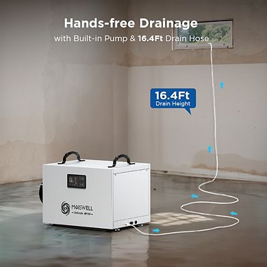 235 Pints Commercial Dehumidifier with Pump Crawl Space Dehumidifiers for Basement with Drain Hose