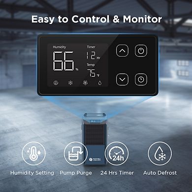 190 Pints Portable Commercial Dehumidifier with Pump Heavy Duty Moisture Removal for Basements