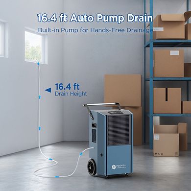190 Pints 7,500 sq. ft. Commercial Dehumidifier with Pump Portable Heavy Duty for Basement