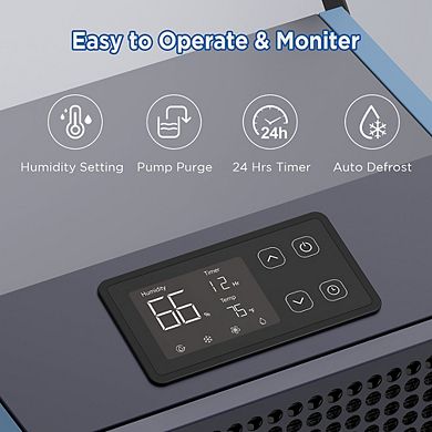 190 Pints 7,500 sq. ft. Commercial Dehumidifier with Pump Portable Heavy Duty for Basement