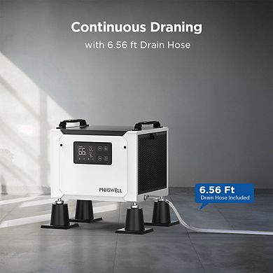 Moiswell 70 Pints Energy Star Certified Commercial Dehumidifier with Drain Hose for Crawlspace