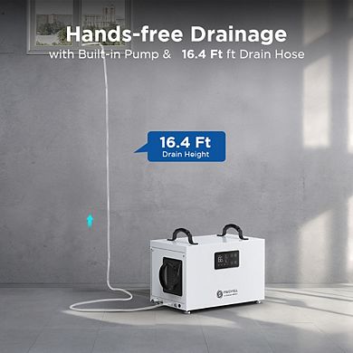 145 Pints Commercial Dehumidifier with Pump Crawlspace Dehumidifiers for Compact Tight Basements
