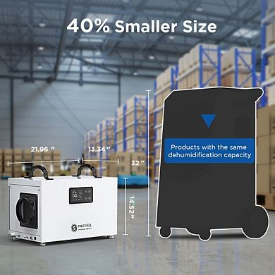 145 Pints Commercial Dehumidifier with Pump Crawlspace Dehumidifiers for Compact Tight Basements