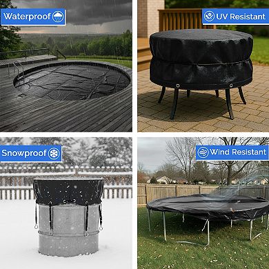 Covers&All Round Tarp, Heavy Duty Tear & UV-Resistant Multipurpose Tarp for Pool, Garden